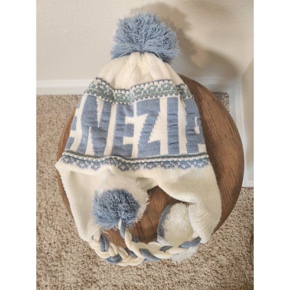 Robin Ruth Venezia Knitted Earflap Pom Poms Braids Fleece Lined Snow Ski‎ Hat